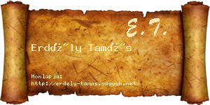 Erdély Tamás névjegykártya